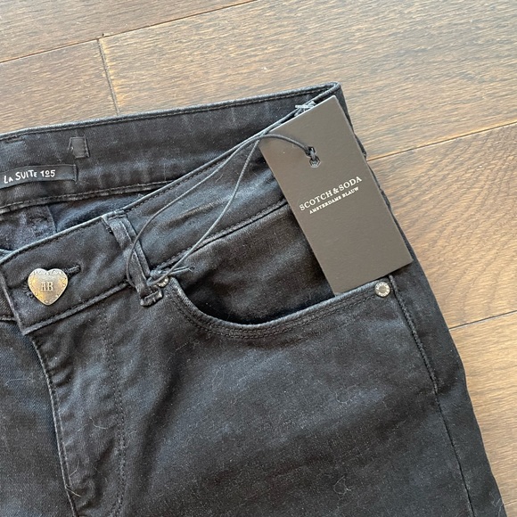 New with tags Scotch & Soda black skinny jeans size 29/32 fits like 25/32 - Picture 4 of 5